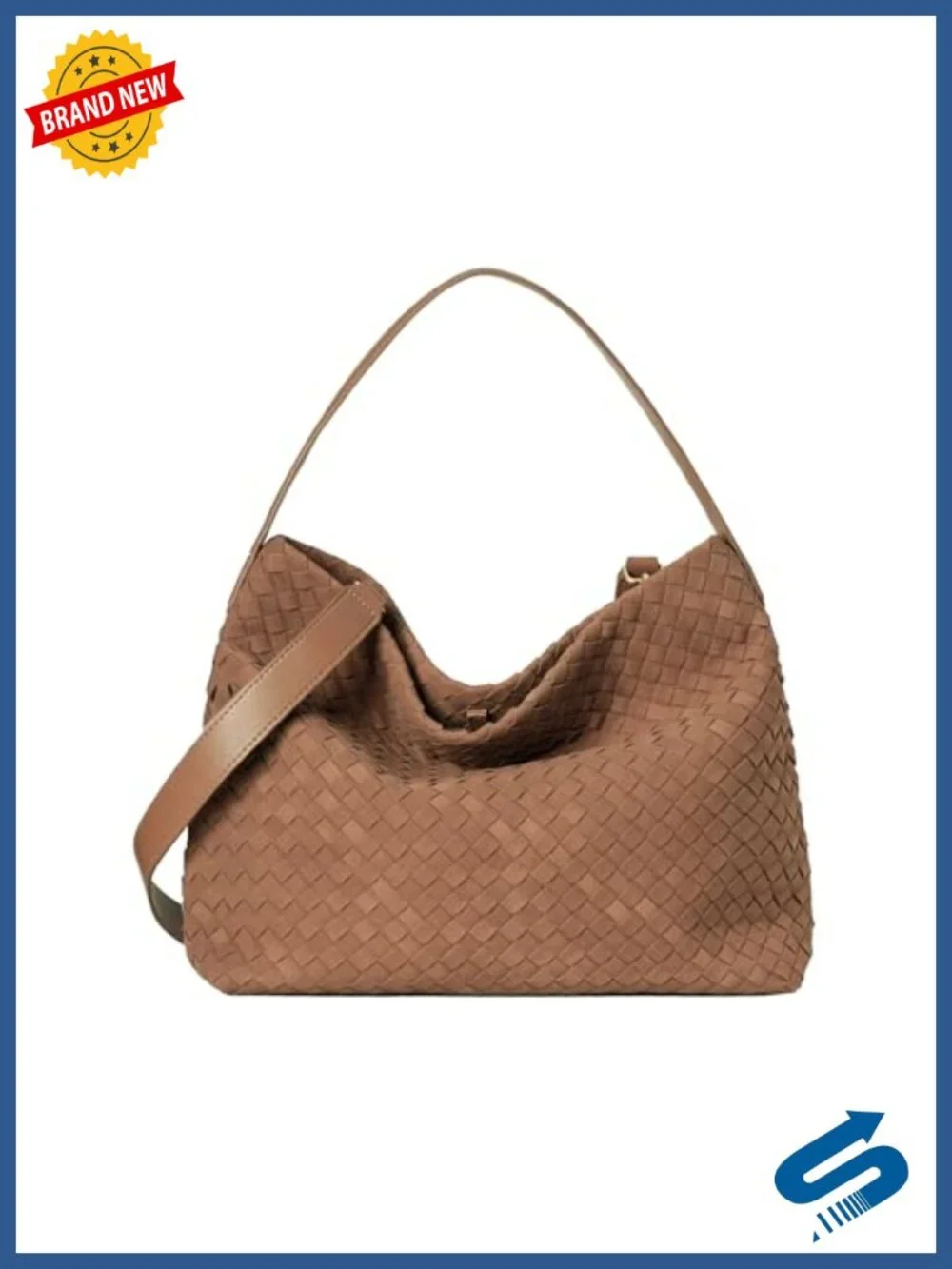 Faux Suede Woven Tote Bag Slouchy Hobo Purse Shoulder Bag Crossbody